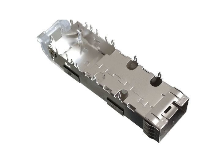 Light Pipes SFP Cage Connector Panel Mount Copper Alloy For Gigabit