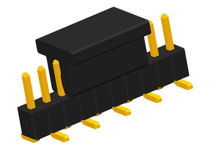 SMT Pin Header 10 Pin Single Row CAP Right Angle Header Connector Gold Flash
