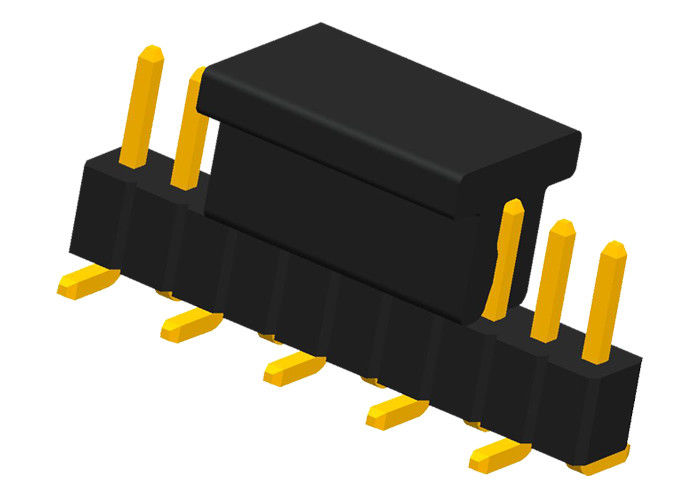 SMT Pin Header 10 Pin Single Row CAP Right Angle Header Connector Gold Flash
