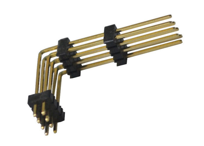 Black 8 Pin Header Connector 1.27mm Two Row Right Angle Three Plastic
