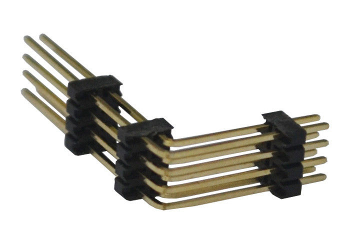 Black 8 Pin Header Connector 1.27mm Two Row Right Angle Three Plastic