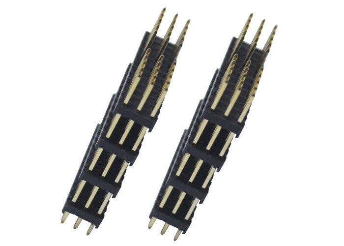 3 Row Pin Header Connector 2.54mm Pitch 180 Degree Type Four Plastic