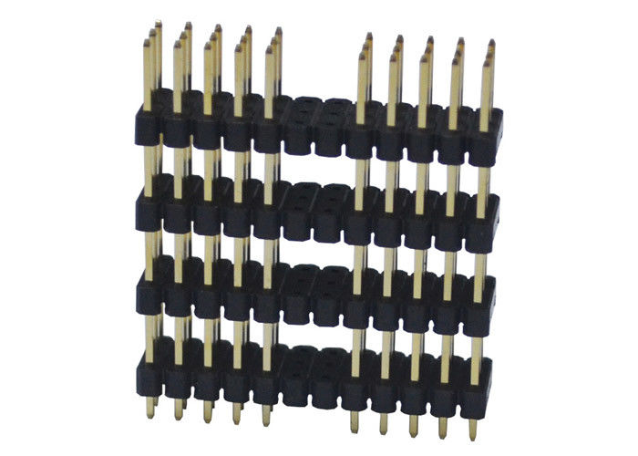 3 Row Pin Header Connector 2.54mm Pitch 180 Degree Type Four Plastic