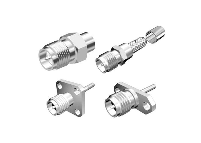 Brass SMA Male Connector Clamp Copper Coaxial Connector 50 Ohm RoHS Compliant