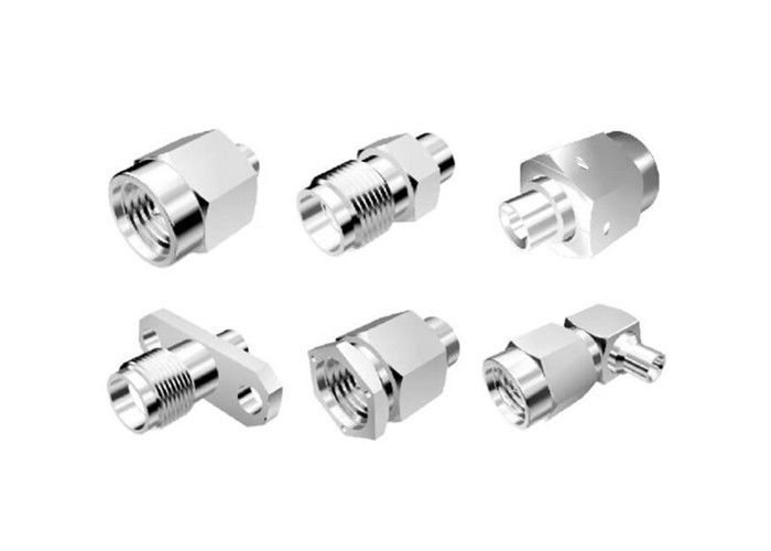 Brass SMA Male Connector Clamp Copper Coaxial Connector 50 Ohm RoHS Compliant