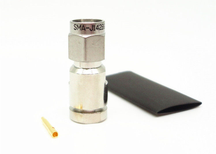 Nickel Plated SMA Plug Connector , RF Coaxial Connector 335VRMS Rated Voltage