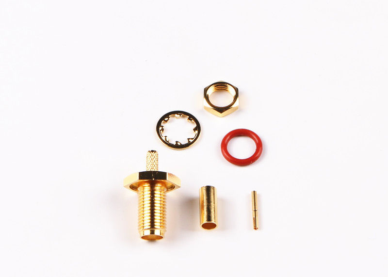 18GHz Female Socket SMA Connector Straight For Cables Gold Plated High Precision