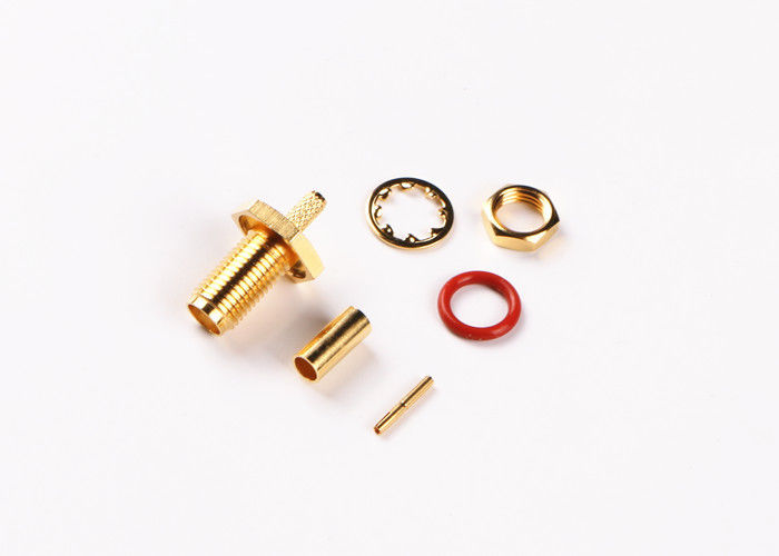 18GHz Female Socket SMA Connector Straight For Cables Gold Plated High Precision