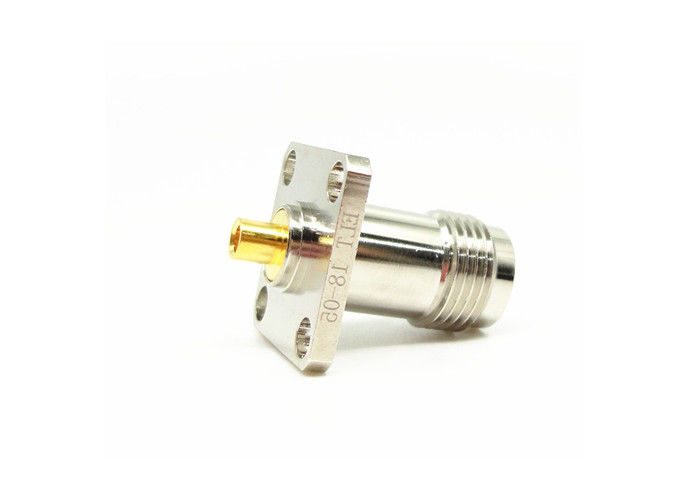 Four Hole Flange Mount TNC RF Connector Female 50Ohm 11GHz For Microwave