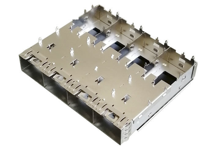 4 Ports SFP Port Connector Copper Alloy Cage Material EMI Shield For 10G Ethernet