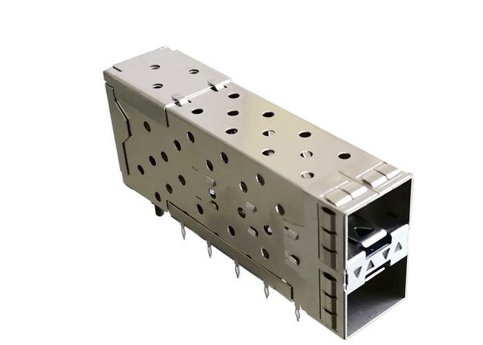 Integrated SFP Jack Assembly Connector 2x1 Copper Alloy Cage Material Pree Fit Mounting