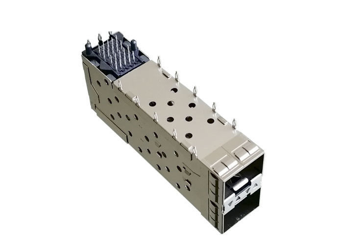 Integrated SFP Jack Assembly Connector 2x1 Copper Alloy Cage Material Pree Fit Mounting