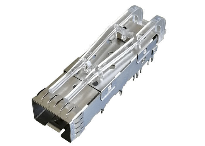 Light Pipes SFP Cage Connector Panel Mount Copper Alloy For Gigabit Ethnet