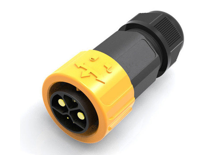 IP67 M23 Push Locking Male Waterproof Cable Connector Silicone Seal For Charging