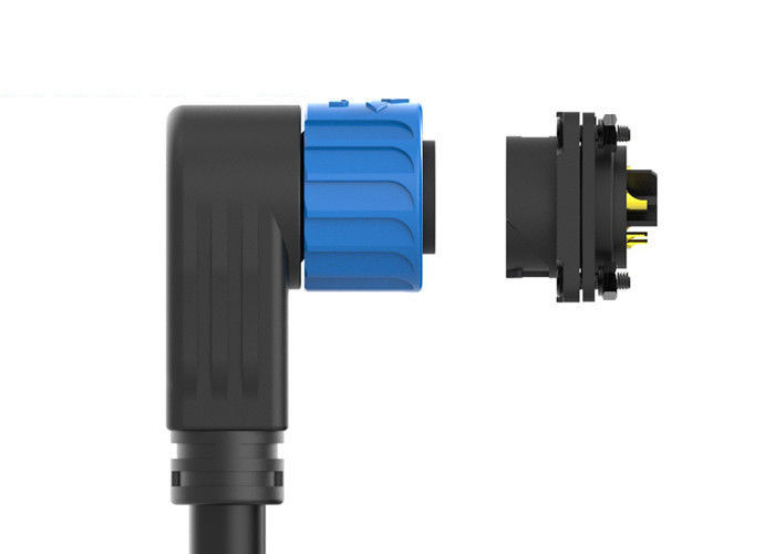 IP67 M23 Push Locking Male Waterproof Cable Connector Silicone Seal For Charging