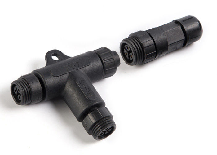 3 Way Electrical Waterproof Connector Plug T Type 3 Pin Screw Locking