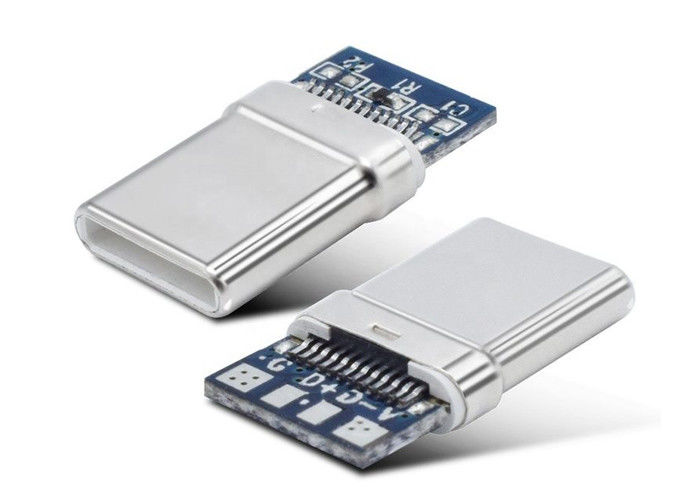 Type C Micro Usb Connector Stainless Steel Shell With Charge / Data Function