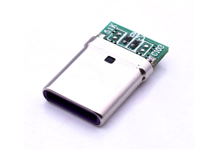 16 Pin Usb 3.1 C Connector , Usb 3.0 Type C Connector With PCB Board